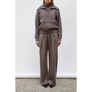 NEW MOLLI santos polo neck sweater in chestnut